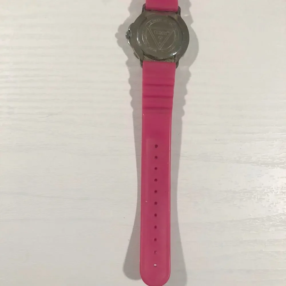 Vintage Guess Pink Rubber Watch - Doesn't Run, For Parts